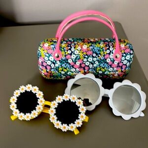 Floral Kids Sunglasses Set with Case